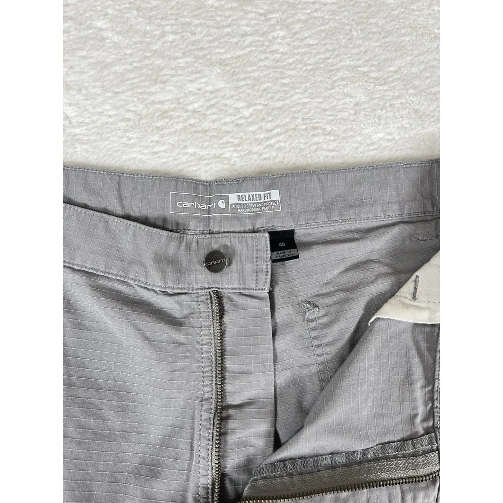 Carhartt Force 103543 Braxton Relaxed Fit Gray Cargo Shorts‎ Ripstop Men's Sz 40